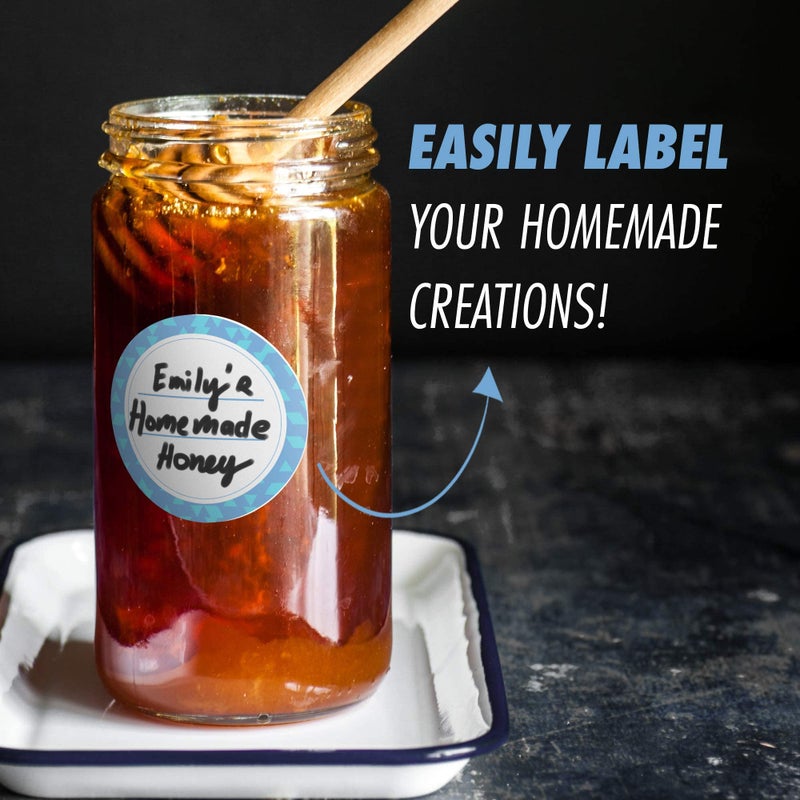 MESS Canning Labels Dissolvable Stickers for Mason Jars and More (2" Round 200/roll) Canning Supplies Washes Off in Seconds Like Magic - Jar Labels Homemade Jam, Jelly, and More (Iceberg) - Image 2